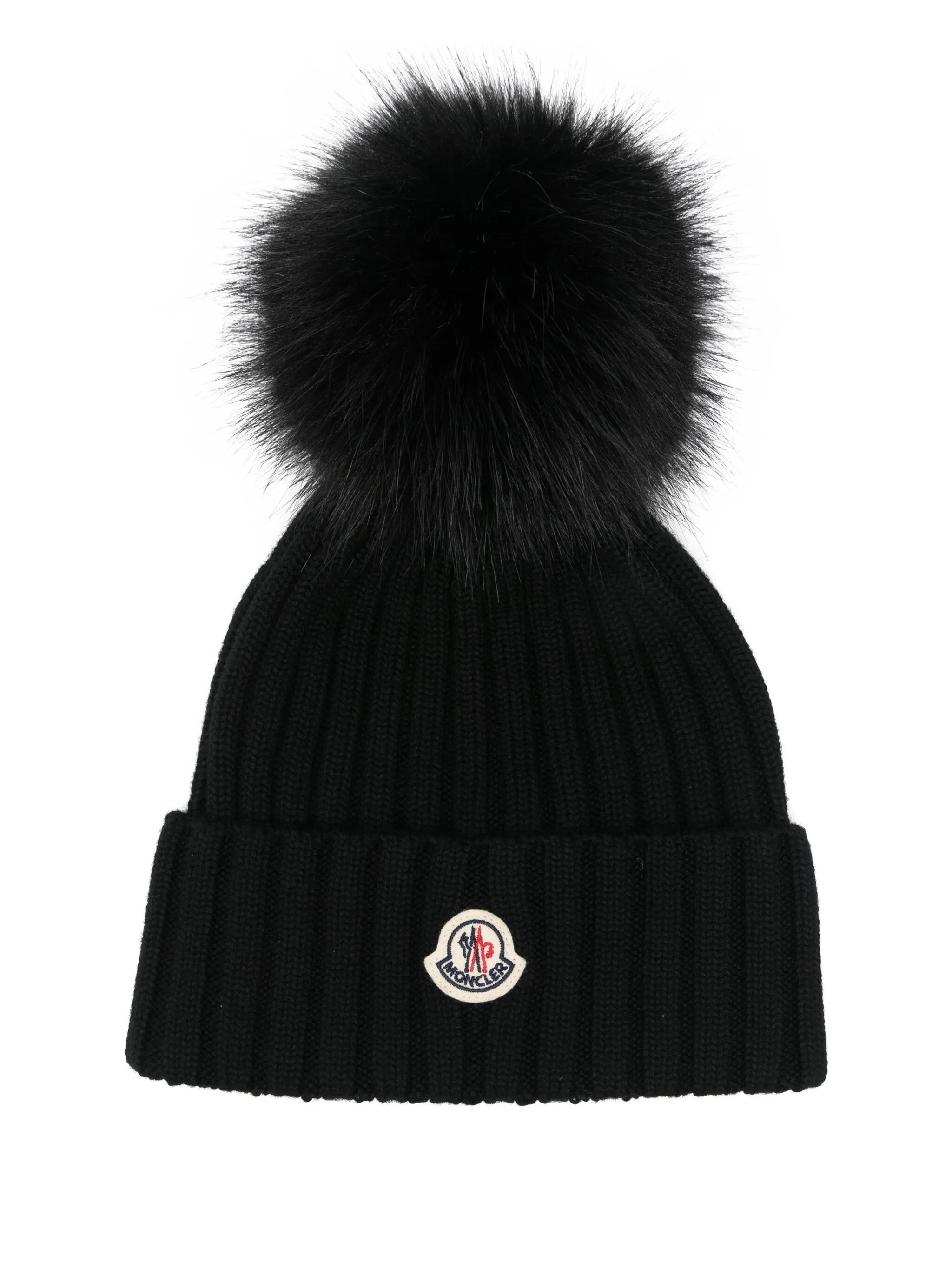 

Шапка с помпоном и нашивкой-логотипом Moncler, черный