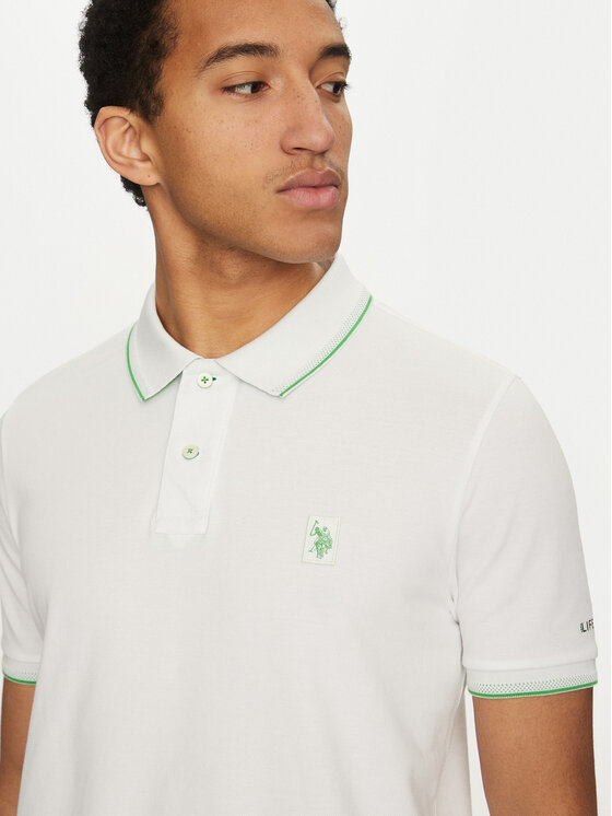 Рубашка поло стандартный крой MUP3508 U.S. Polo Assn., белый — фото 4