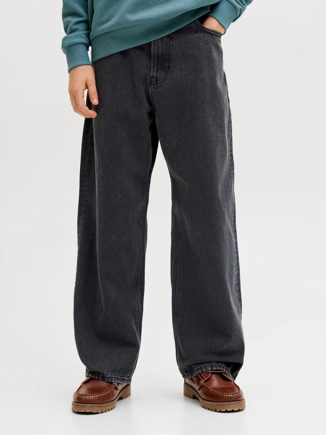 Широкие джинсы 'JJIron JJOriginals' Jack & Jones Junior, Black Denim — фото 3