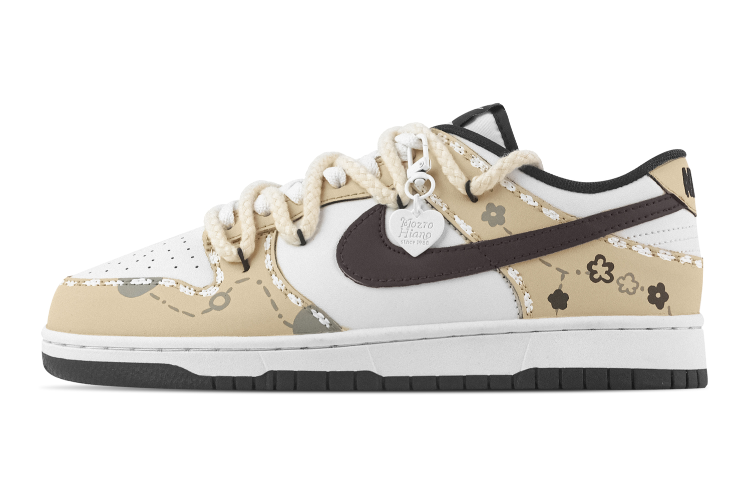 

Nike Данк Латте Тайм нескользящие устойчивые к истиранию лоу-топ скейтборд обувь унисекс бежевые, цвет Beige