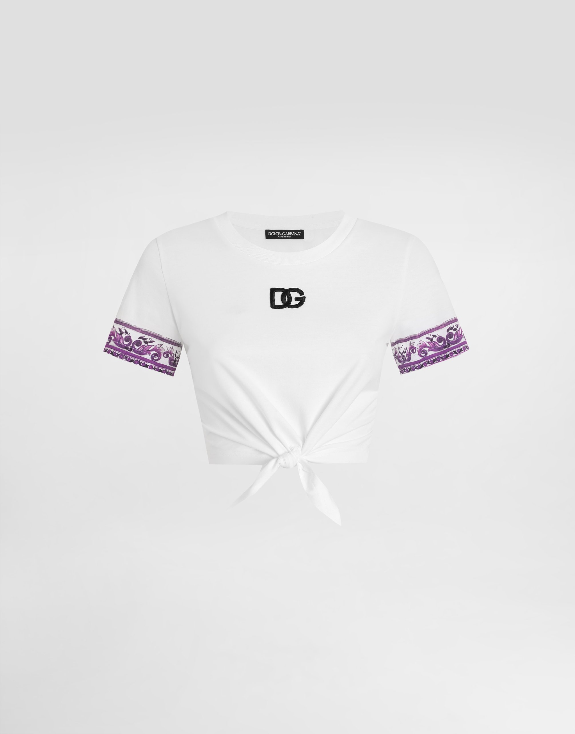 

Футболка с короткими рукавами с принтом майолика Dolce & Gabbana, мультиколор