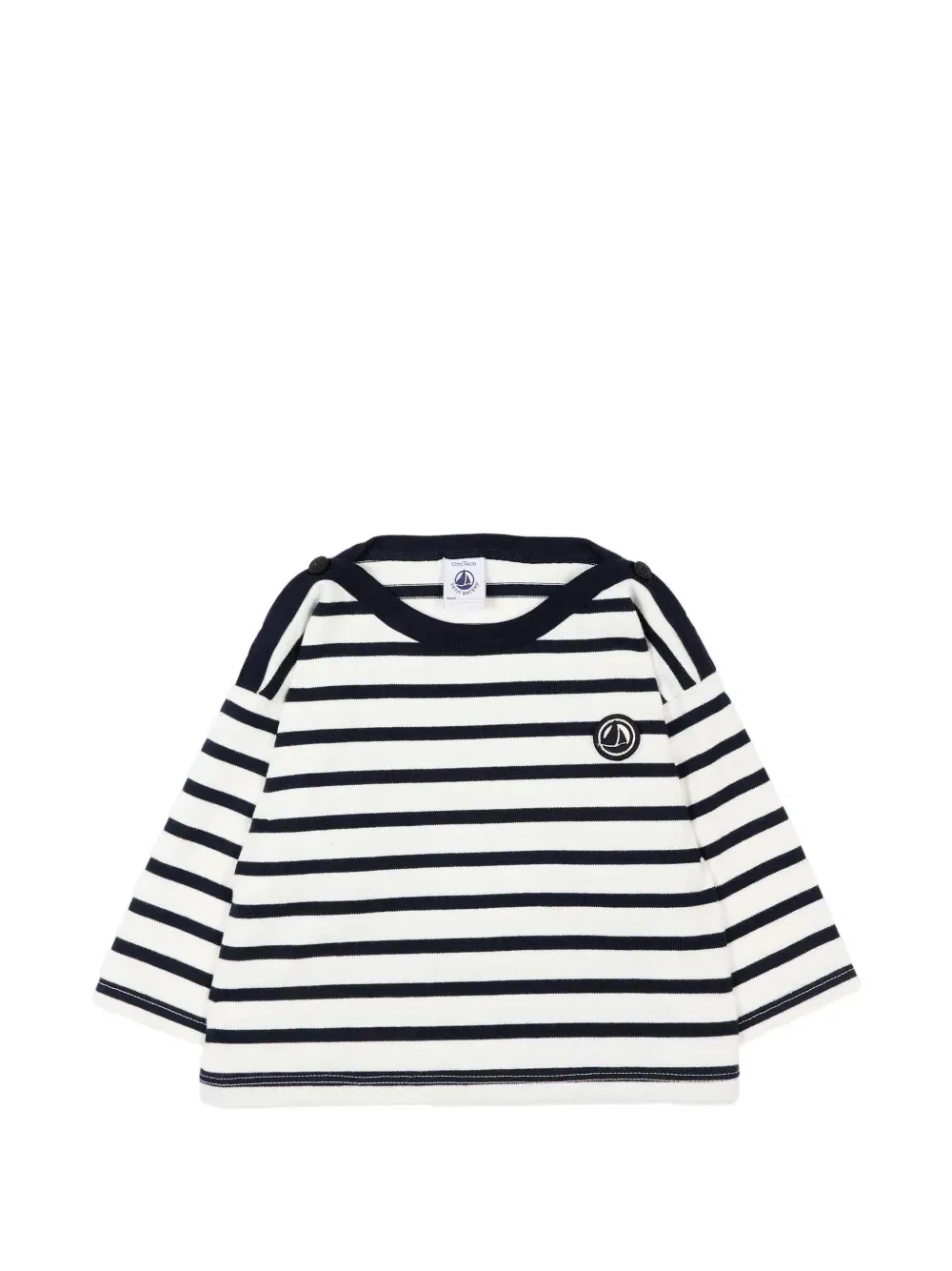 Полосатая футболка с длинными рукавами Petit Bateau, белый