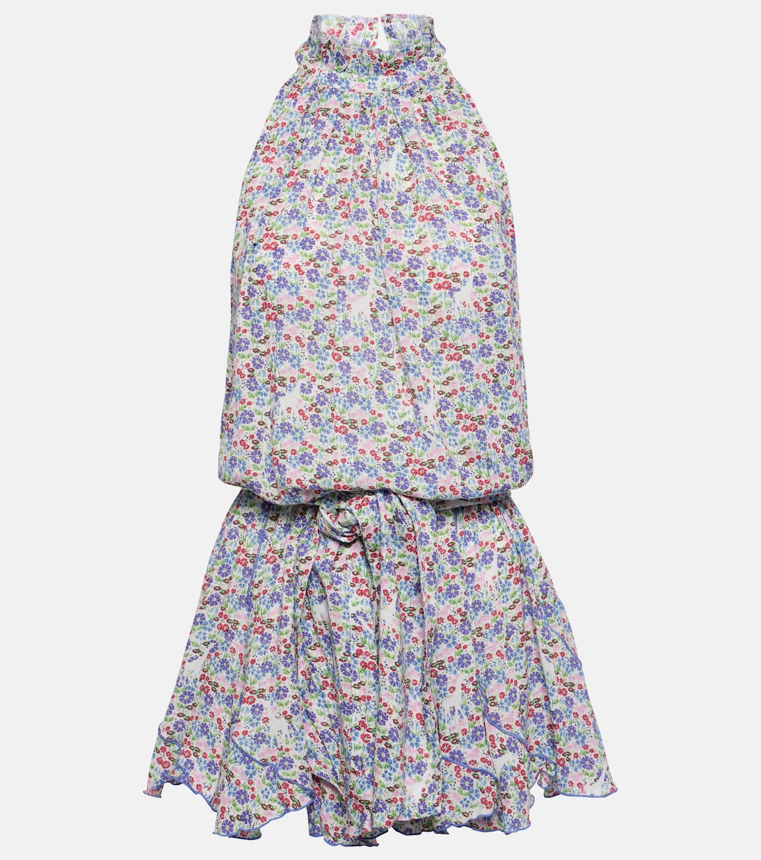 

Мини-платье с цветочным принтом Bianca Poupette St Barth, Blue Jardin