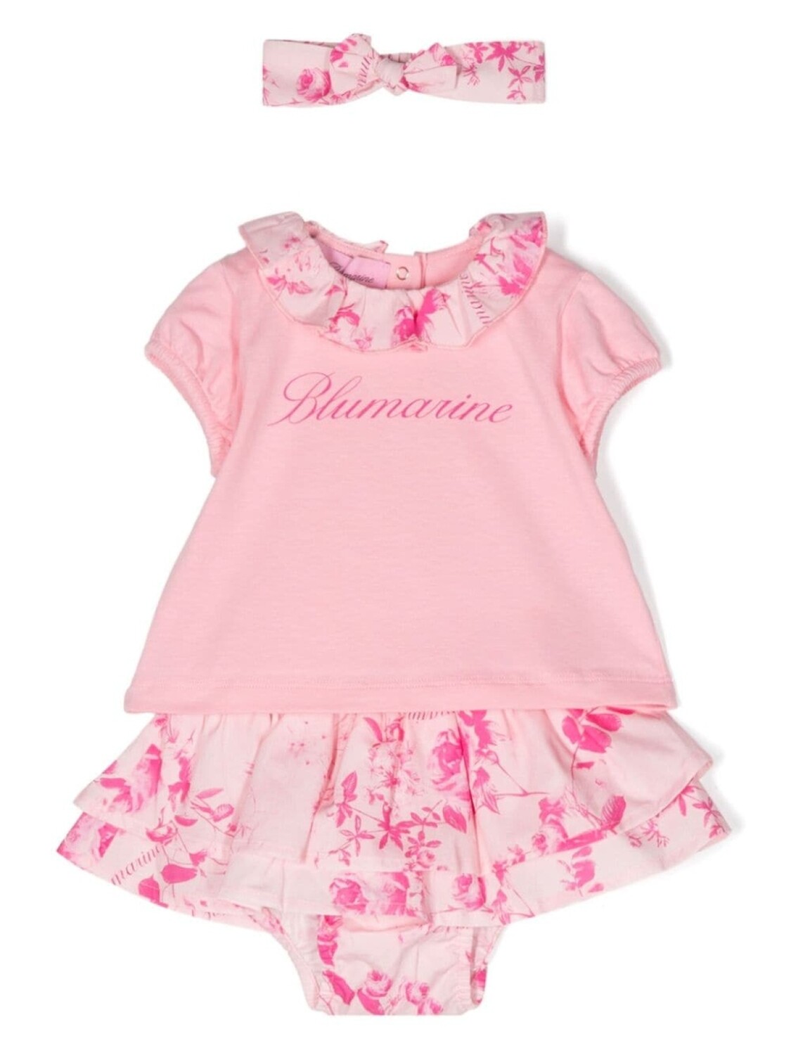 

Miss Blumarine комплект из футболки и юбки с цветочным принтом, розовый