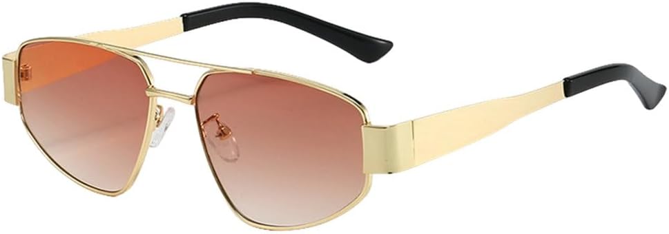 

Женские солнцезащитные очки 2027 года: модные очки с двойной перемычкой, «кошачий глаз», стильные многоугольные очки с защитой от УФ-излучения UV400 MTZJH, Gradient Tea