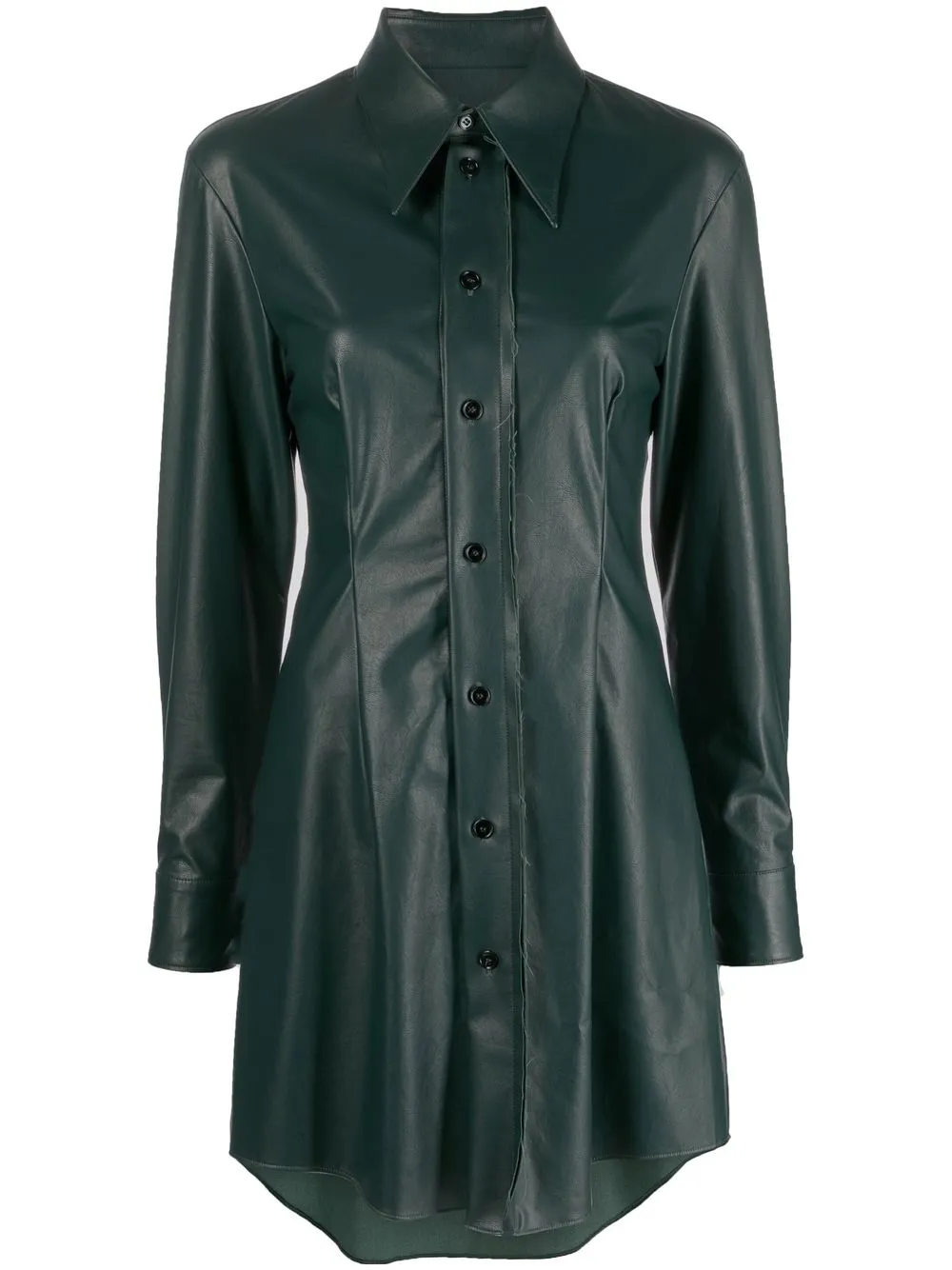 

Платье-рубашка из искусственной кожи MM6 Maison Margiela, зеленый