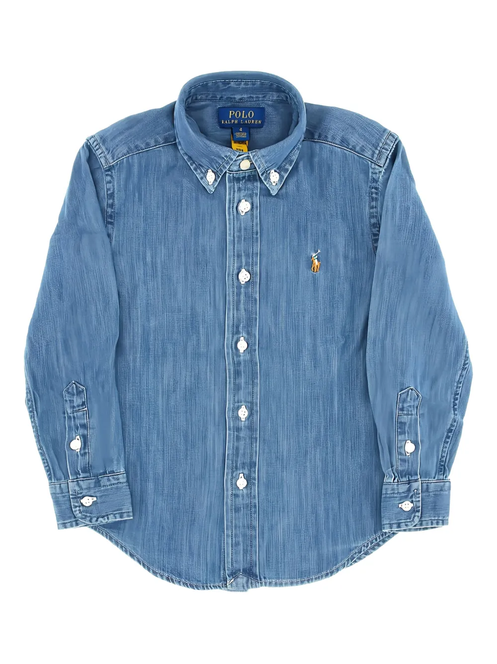 

Джинсовая рубашка с длинным рукавом POLO RALPH LAUREN KIDS, синий