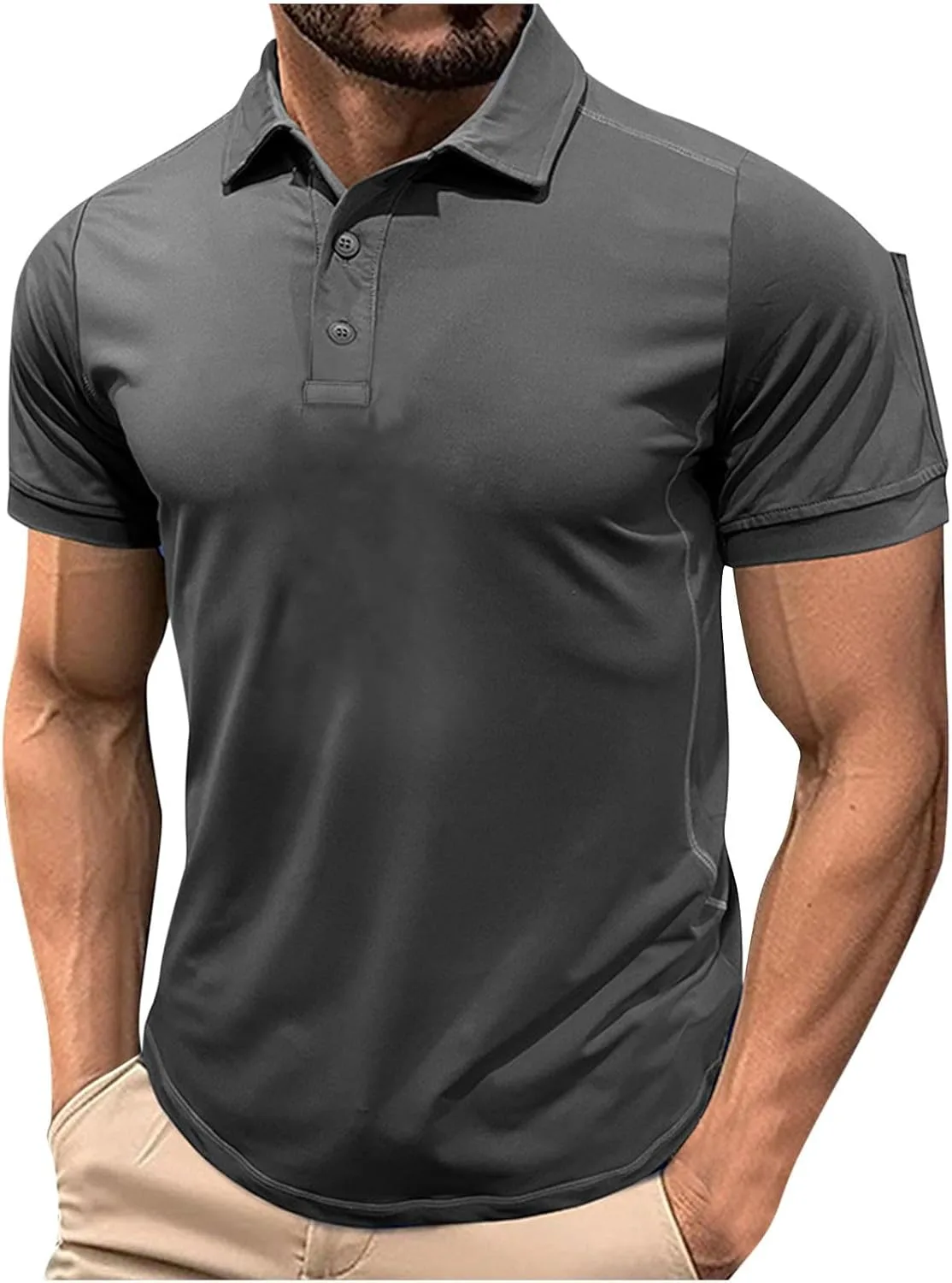 

Футболка-поло для мужчин, V-образный вырез, короткий рукав, не мнется