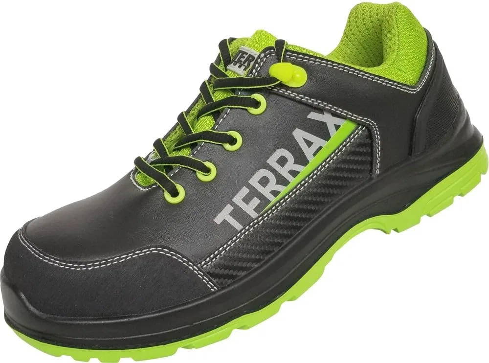 Защитные низкие ботинки Terrax Safety Low Shoe S3, 100% без металла, EN ISO 20345:2011, Black Lime