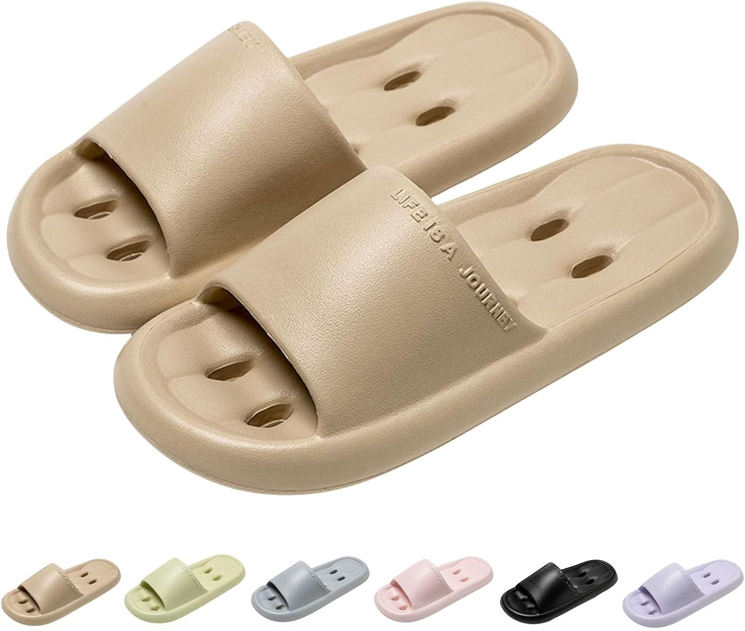 

Душевые тапочки для женщин и мужчин с массажным эффектом, мягкая амортизированная подошва - противоскользящие шлепанцы, быстро сохнущие сланцы, пляжные сандалии, переносные тапочки Generic, хаки