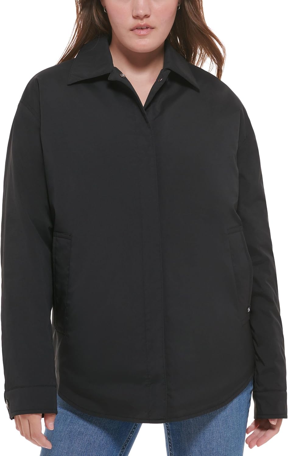 

Calvin Klein Женская повседневная куртка на пуговицах, Black