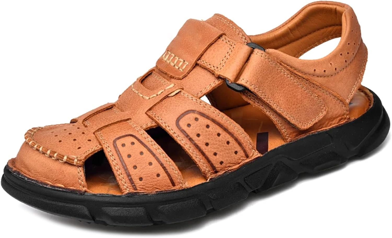 

Мужские сандалии летние для прогулок на улице, дышащие сандалии-кроссовки Generic, светло-коричневый