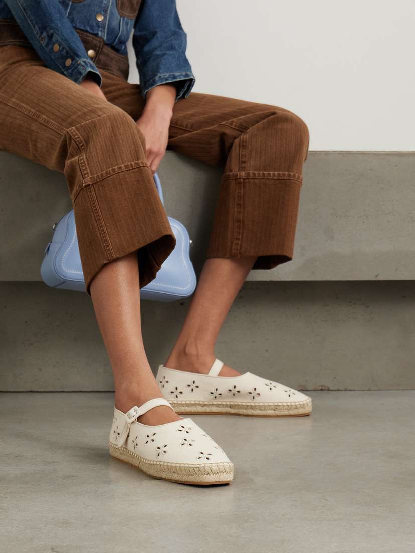 Эспадрильи Clover из парусины и английской вышивки Loeffler Randall, бежевый — фото 2