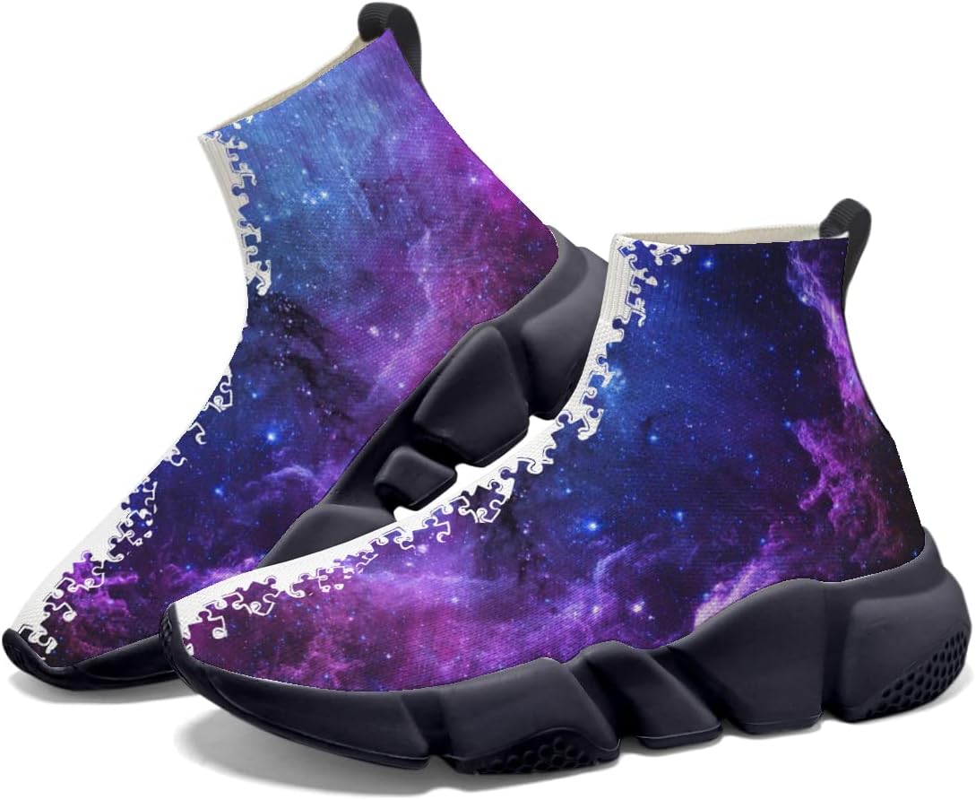 

Мужские легкие кроссовки для бега, повседневные, для тенниса и спорта, дышащие, вязаные, прогулочные, с противоскользящей подошвой, носочные, женские кеды, с рисунком «Звездное небо» и граффити Hetios, Starry Sky 05