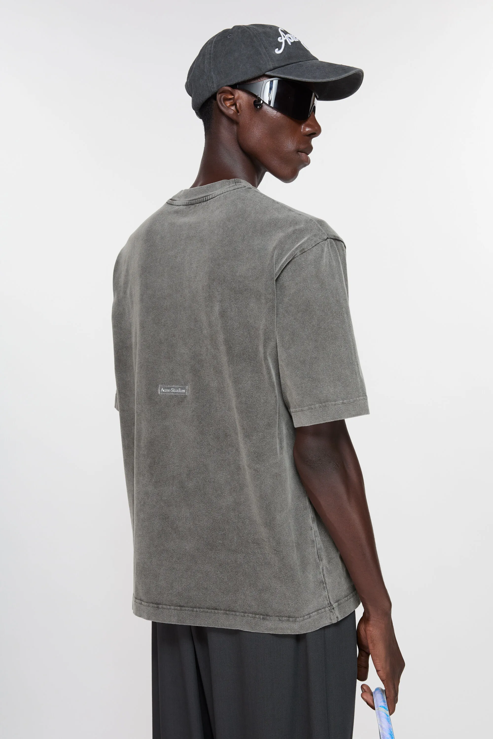 Футболка с круглым вырезом - Свободный крой унисекс Acne Studios, Faded black — фото 2