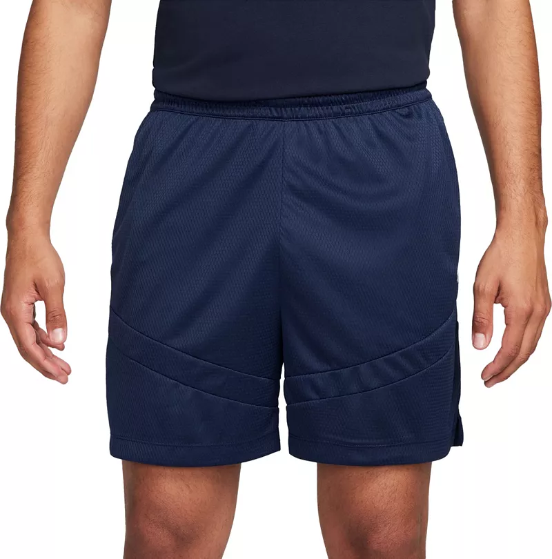 

Мужские баскетбольные шорты Nike Dri-FIT Icon+ 6 дюймов, цвет Midnight Navy/White