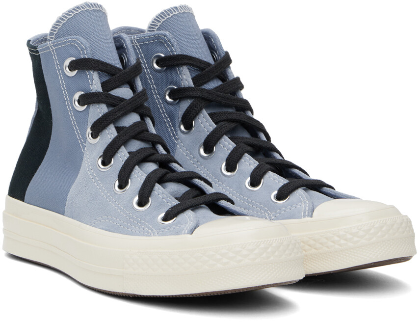 Сине-черные замшевые кроссовки Chuck 70 в стиле пэчворк Converse — фото 4