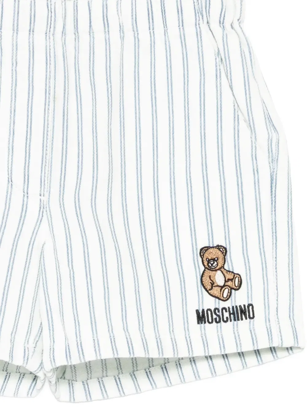 Полосатые шорты в виде плюшевого мишки Moschino Kids, белый — фото 3