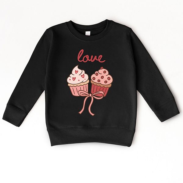 

Свитшот Love cursive cupcakes coquette с принтом для малышей The Juniper Shop, Black