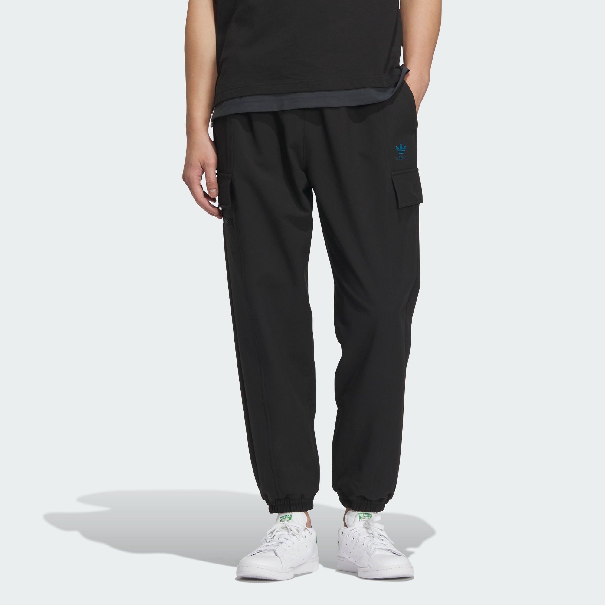 Спортивные штаны Adidas Originals для скейтбординга, вязаные, мужские, черный/каменно-зеленый — фото 4