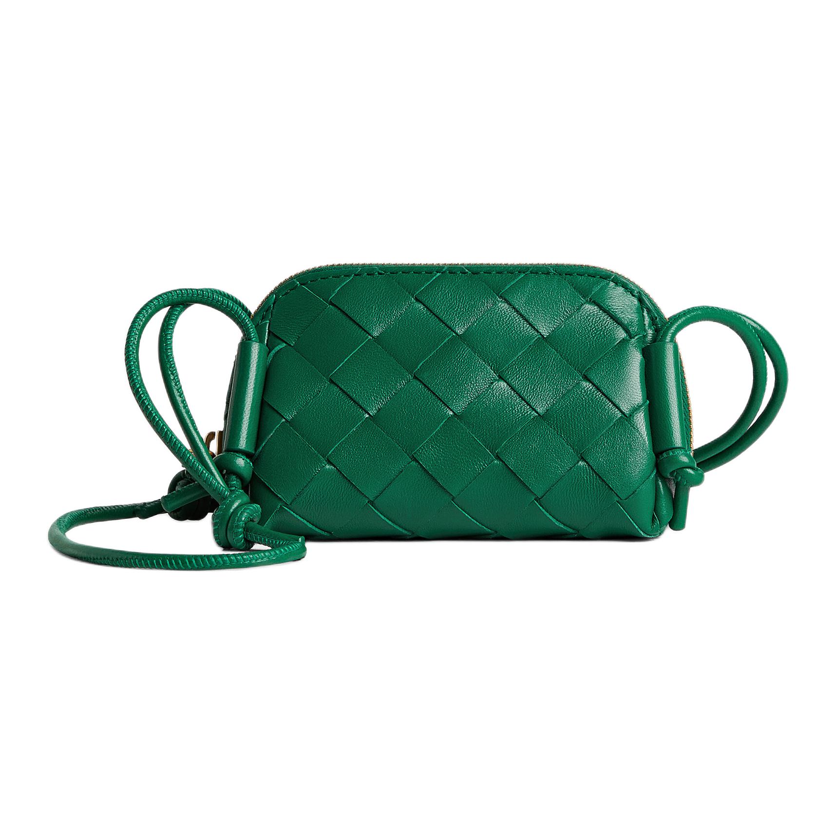 

Bottega Veneta IntrecciatoConcert сумка через плечо мини из овчины женская forest green