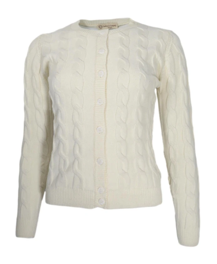 

Плетеный кардиган для женщин Cashmere Company, белый