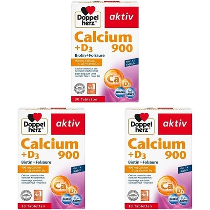 

Doppelherz Calcium 900 D3 Биотин - поддерживает здоровье костей и функцию мышц - 30 таблеток