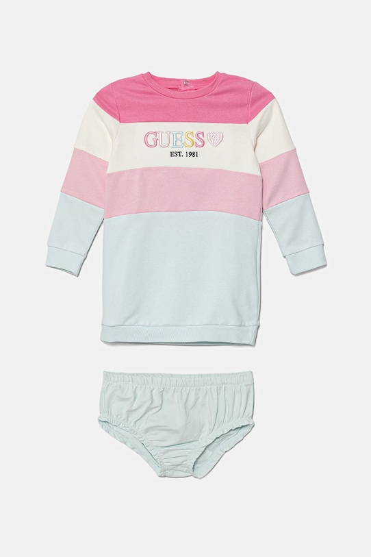 

Хлопковое платье для малышей Guess, розовый