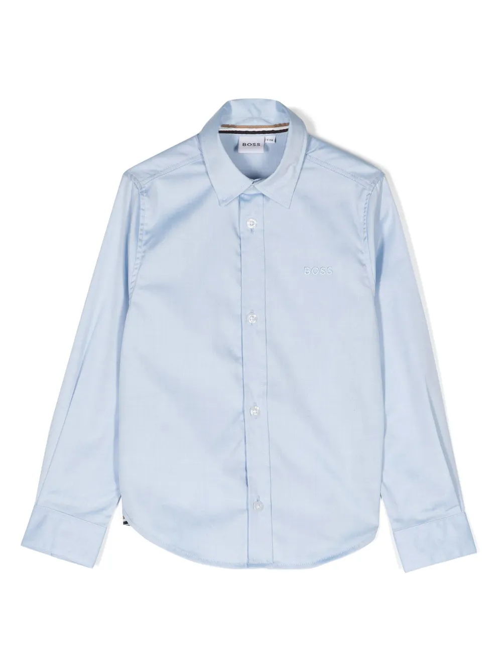 

Рубашка с вышитым логотипом BOSS Kidswear, синий