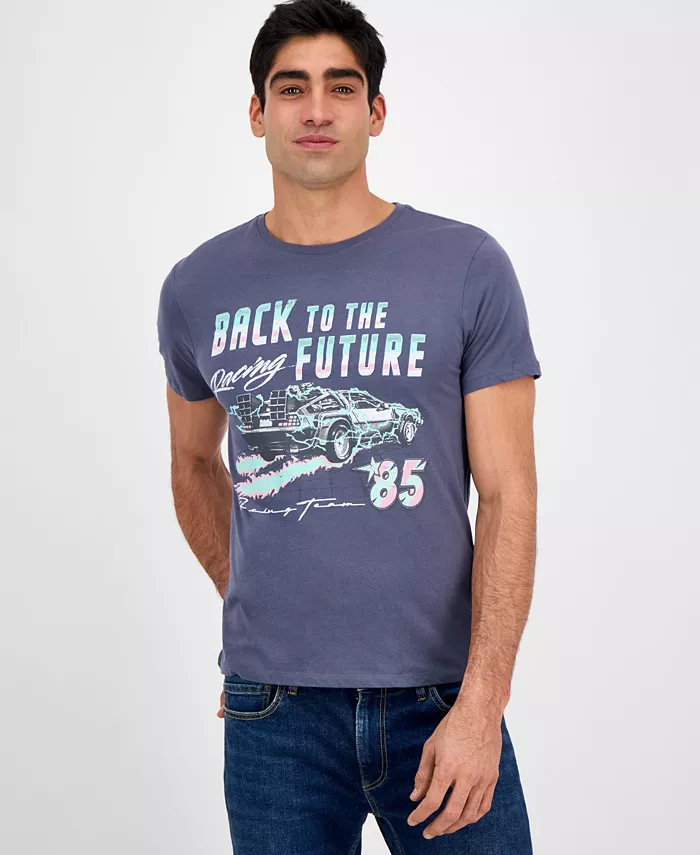 

Мужская футболка Back To The Future свободного кроя с принтом Tai Apparel, серый