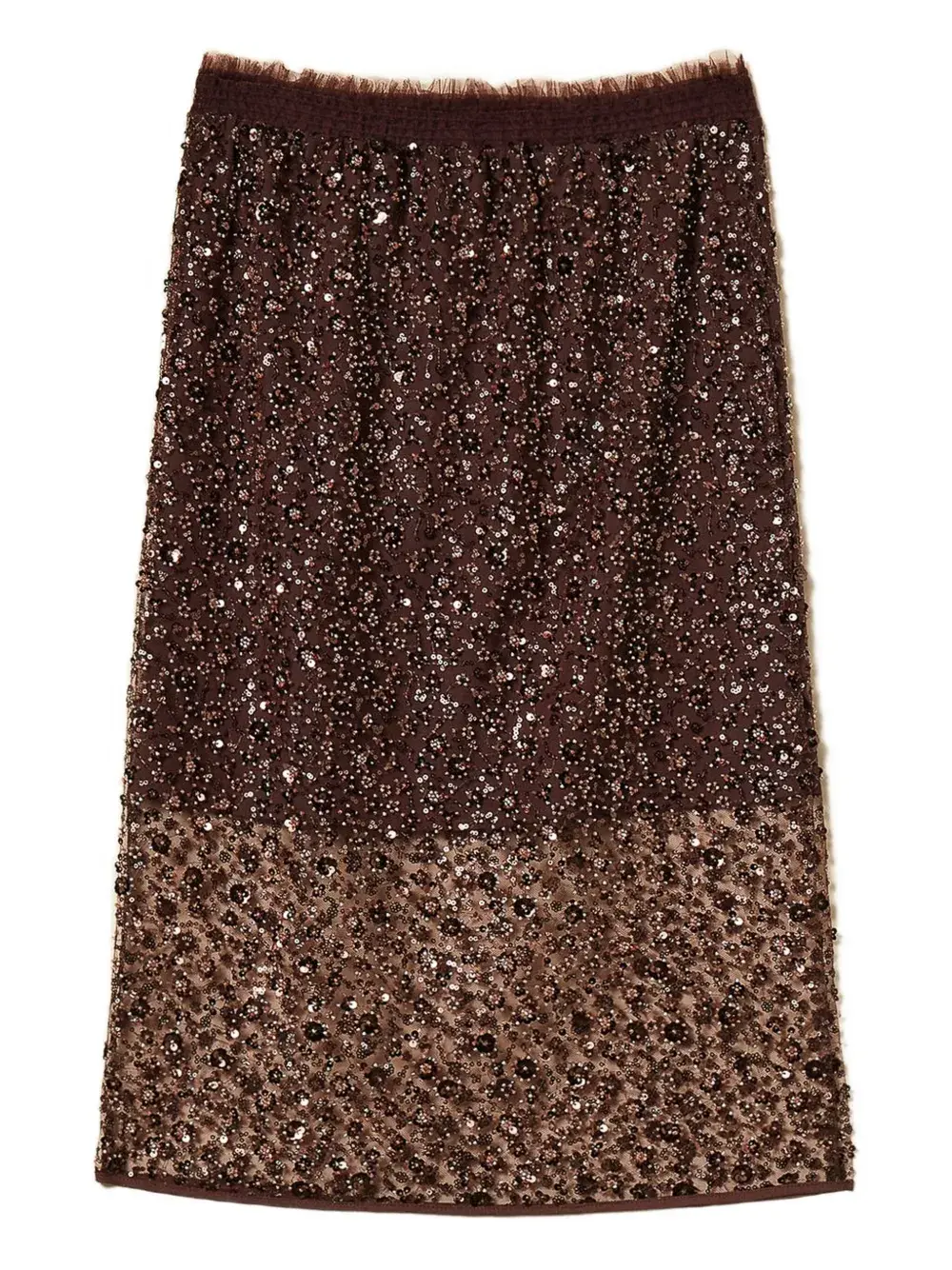 

Юбка миди с пайетками TWINSET, коричневый