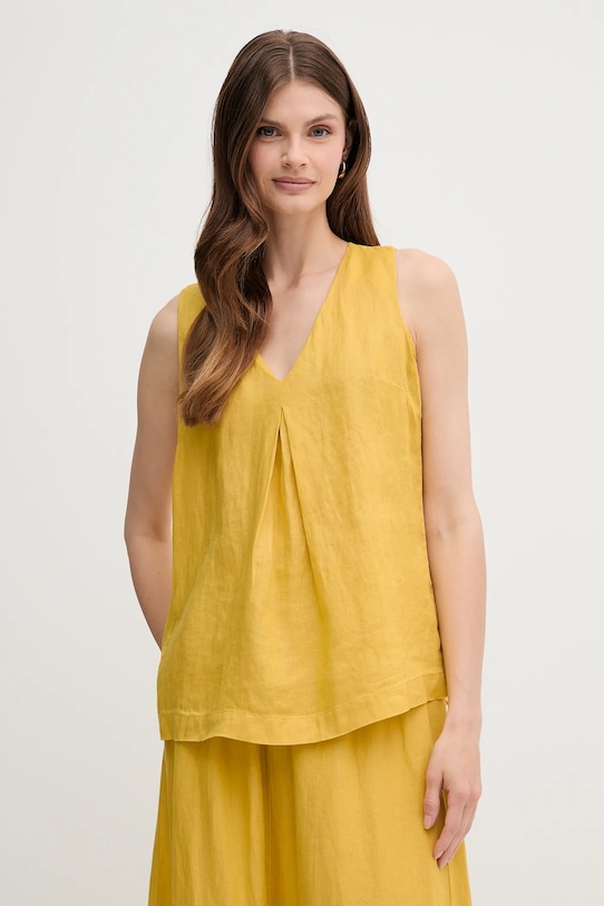 

Льняная блузка United Colors Of Benetton, желтый