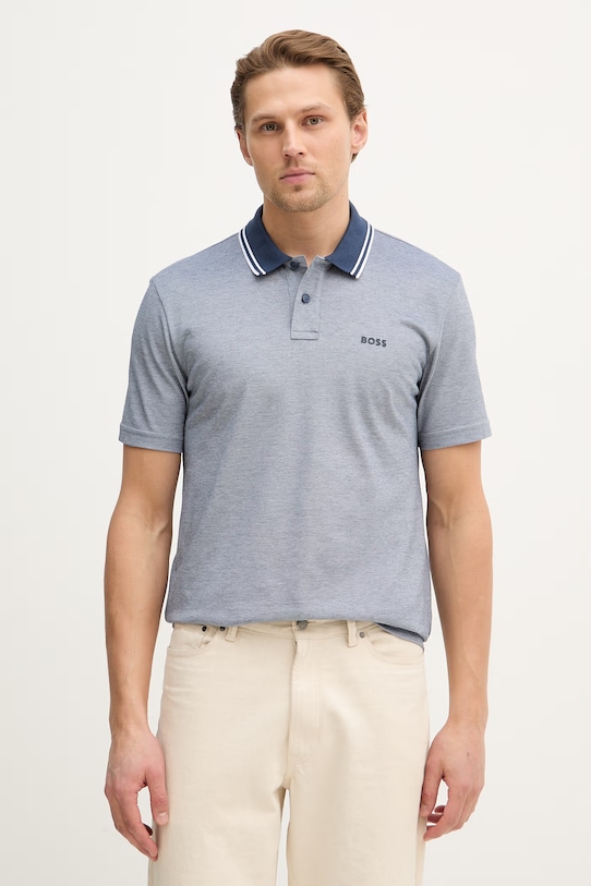 

Поло из хлопка peoxfordnew BOSS Orange, синий