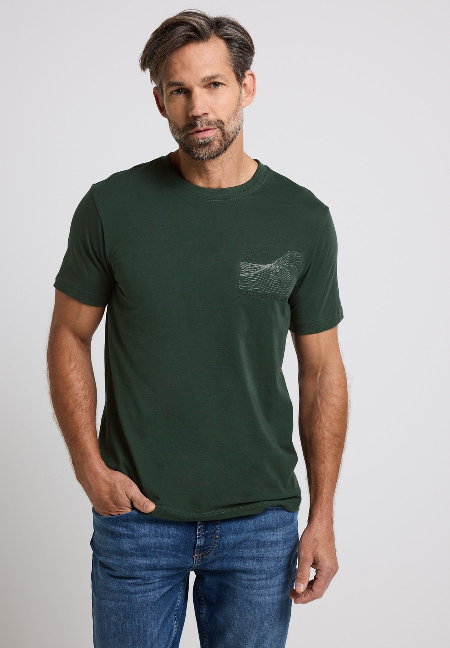 

Футболка Street One MEN Print T-shirt, Grün/Green, Зеленый, Футболка Street One MEN Print T-shirt, Grün/Green