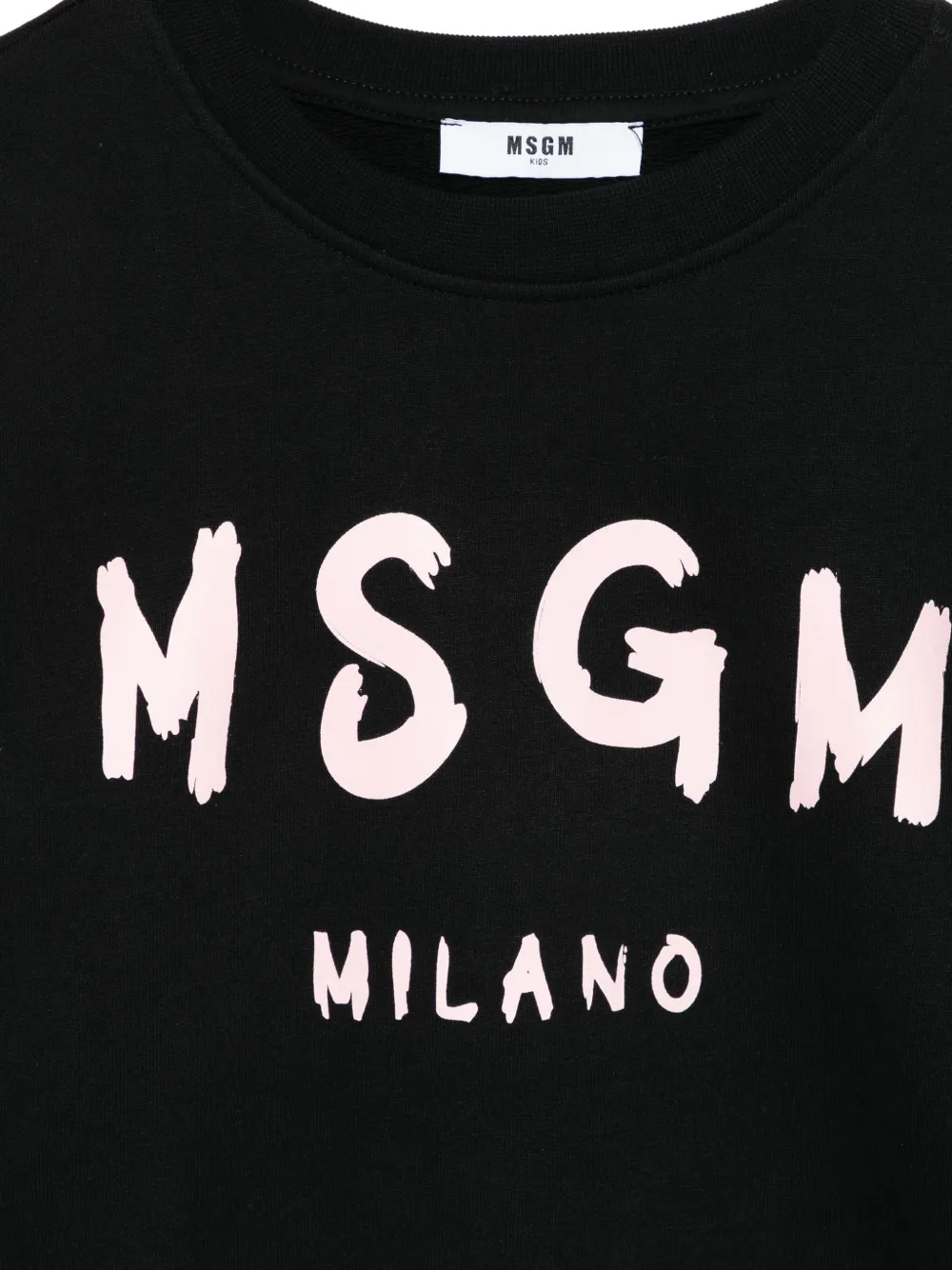Свитшот с круглым вырезом Msgm Kids, черный — фото 3