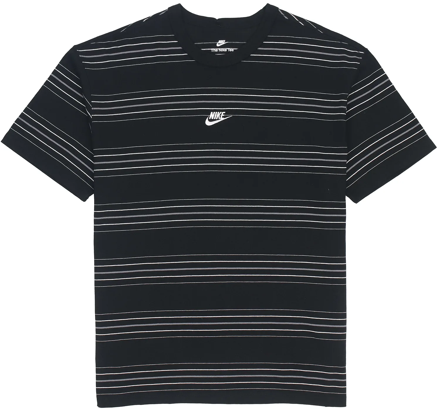 Nike Мужская футболка для спорта с логотипом и полосками, черная — фото 2