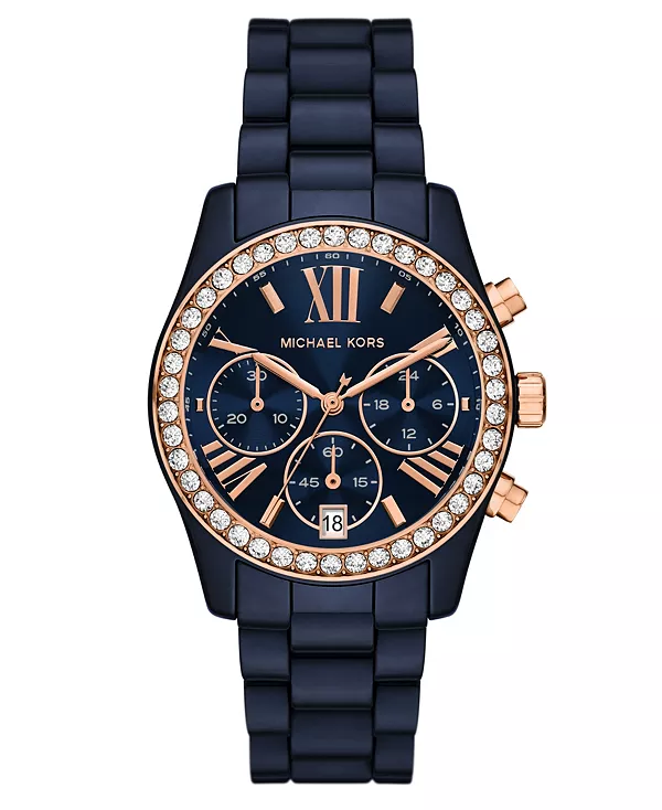 

Женские часы Lexington Chronograph Navy Ceramic, 38 мм Michael Kors, navy