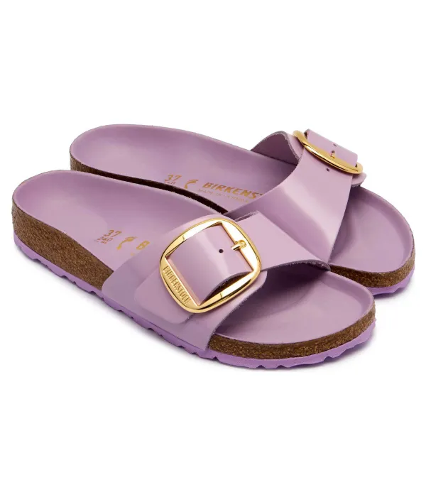 Тапочки кожаные Madrid bb Narrow fit Birkenstock, фиолетовый — фото 2