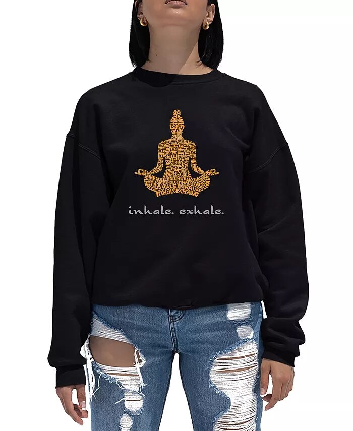 

Женская толстовка Word Art Crewneck Inhale Exhale LA Pop Art, черный