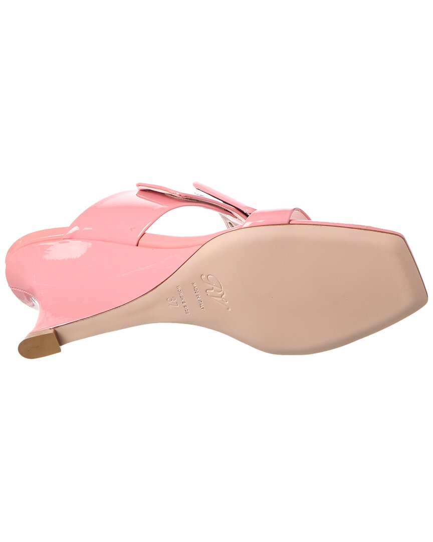 Roger Vivier Viv In The City Patent Wedge Sandal, розовый — фото 4