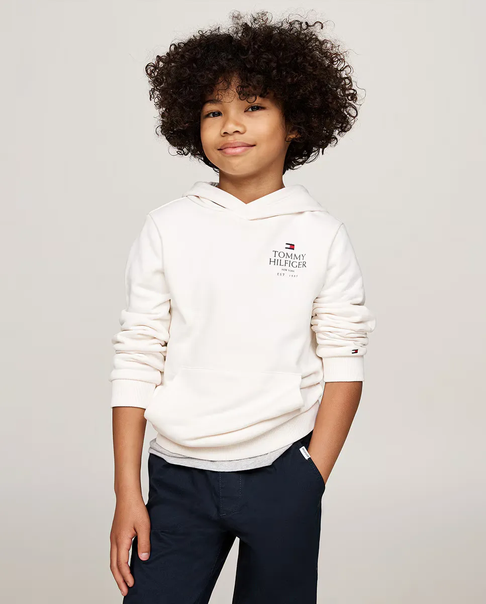 

Толстовка для мальчика с капюшоном без молнии Tommy Hilfiger, белый