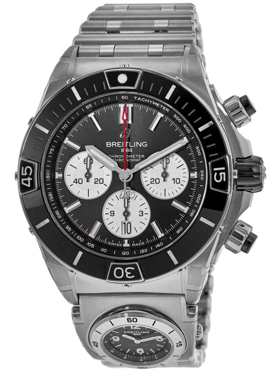 

Breitling Super Chronomat B01 44 UTC стальной браслет черный циферблат мужские часы AB0136251B1A2 UTC