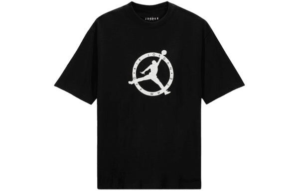 Футболка Men's Air Jordan x OFF-WHITE Crossover Logo Embroidered Sports Round Neck Short Sleeve Asia Edition Black T-Shirt, черный — фото 2