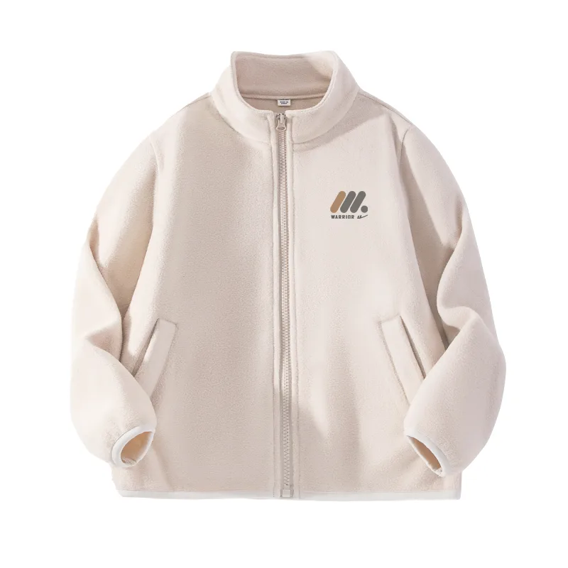Детская флисовая куртка WARRIOR, Beige Apricot/H Three Round-Shaped Column Logo K