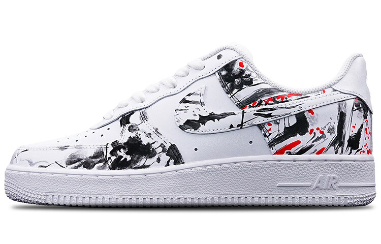 

Кроссовки Nike Air Force 1 Skateboard Shoes Men Low-Top Black White Red