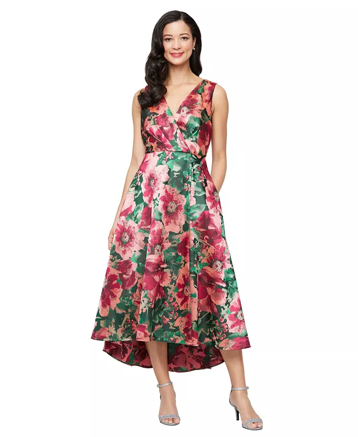 

Женское платье-рубашка с жаккардовым принтом и расклешенным лифом SL Fashions