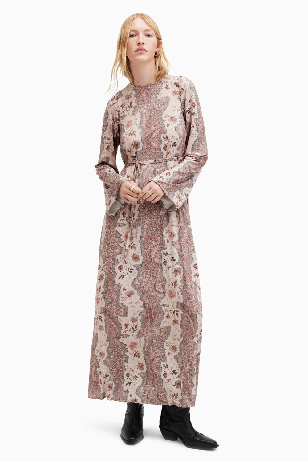 

Каскадное платье Allsaints Susannah All Saints, розовый