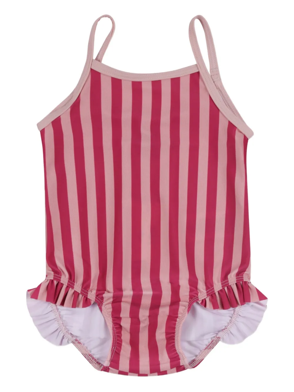 

Полосатый купальник с оборками Petit Bateau, розовый