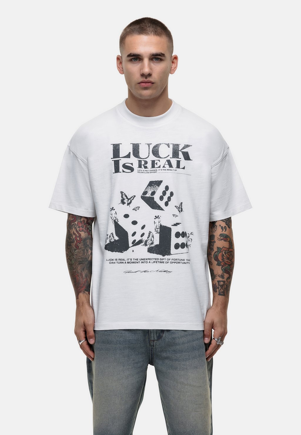 

Футболка с принтом LUCK Good For Nothing, белый
