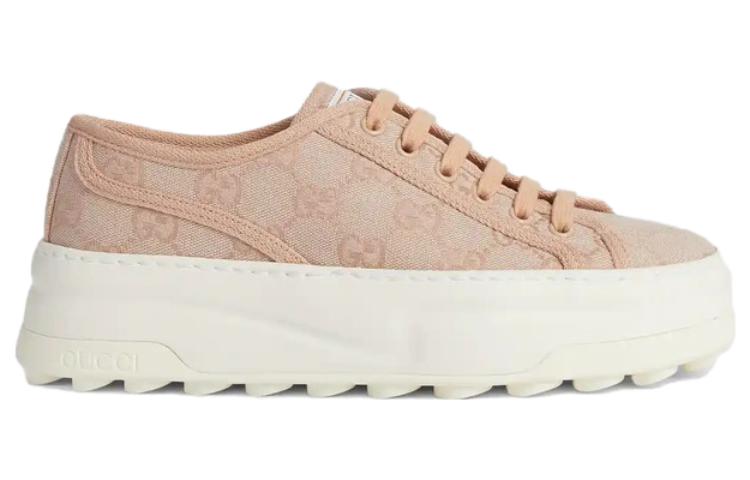 Кроссовки (WMNS) Gucci GG Leather Sneakers 'Neutral', розовый — фото 2